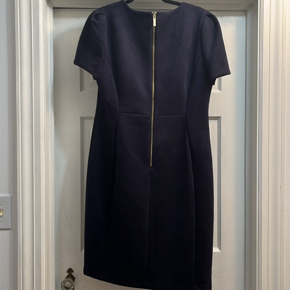 Navy suede Calvin Klein dress - Picture 3 of 4